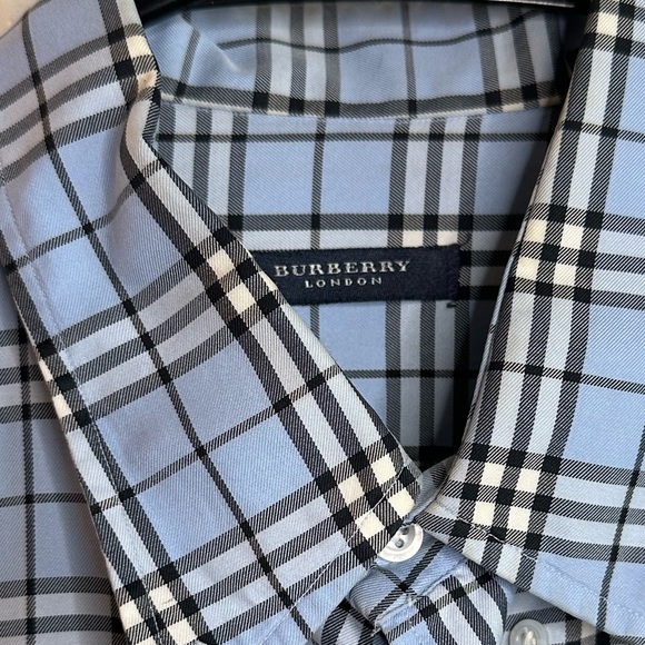 Mens Burberry Plaid Button Up - Picture 4 of 13